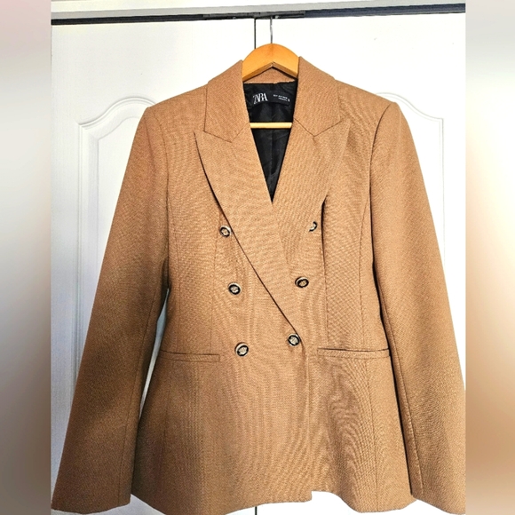ZARA NWOT Double breasted pique blazer- Medium - Picture 3 of 7